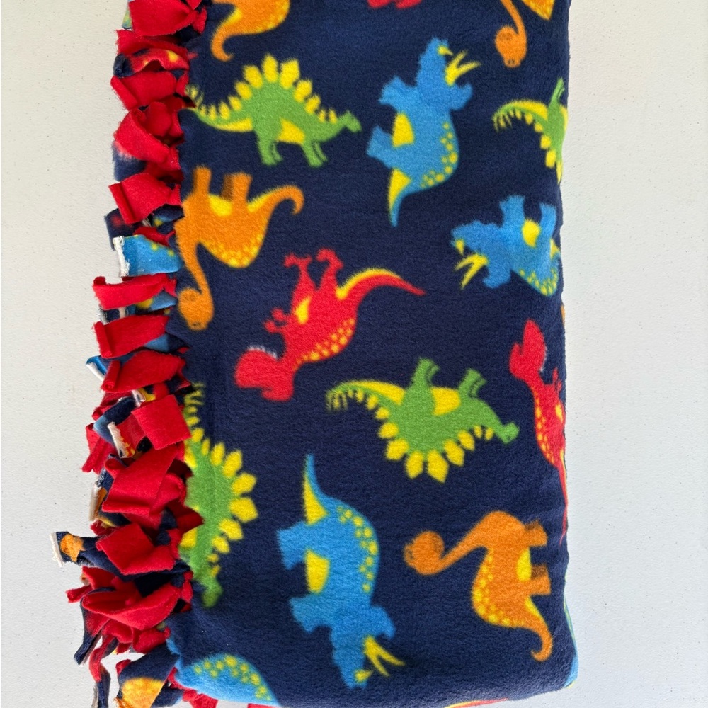 Colorful Dinosaur Fleece Blanket for Kids